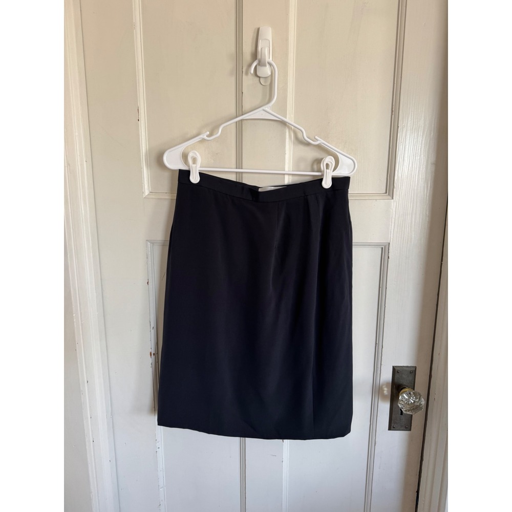 Carolina Herrera‎ soft black silk pencil skirt size 12